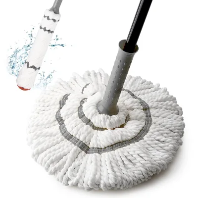 Lazy Spin Mop with Self-Squeeze - No-Hand-Wash & Simulated Hand Wringing Technology | for All Floor Types