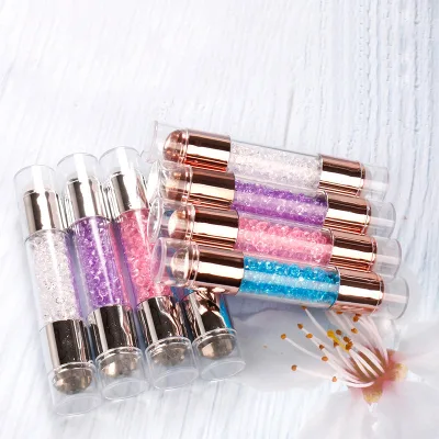 Nail Stamper Double Silicone White Clear Jelly Stamp Multicolor Rhinestone Handle for Manicure Nail Stamper