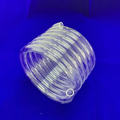 Transparent 99.9% Purity Quartz Helical Tube Fused Silica Oil burner Glass Pipe for Heating