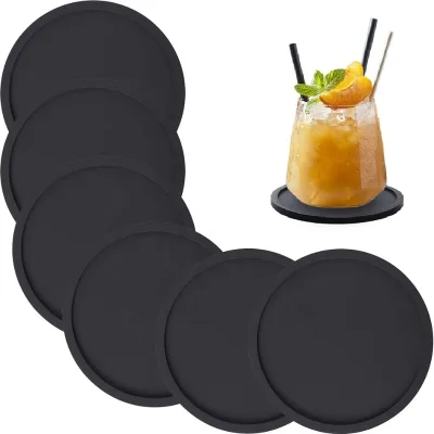 Food Grade Silicone Coaster Mat Set Round Coffee Cup Mat Set Tabletop for Home Kitchen