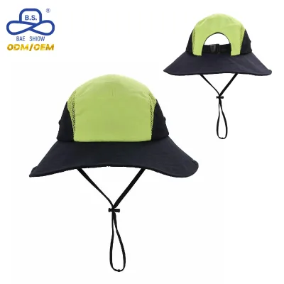 Unisex Summer Quick Dry Nylon Bucket Hat Performance Mesh Side Breathable Wide Brim Sun Hat for Adults Wholesale