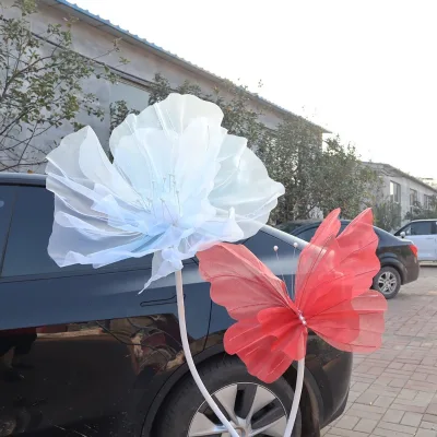 New Fashionable Background Props Stage Artificial Flowers Butterflies wings Large Silk butterfly Decorations