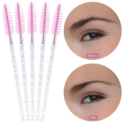 Cleansing Black Eyebrow Mini Makeup Brush Extension Eyelash Wand Lash Applicator Eye Spoolie Mascara Disposable