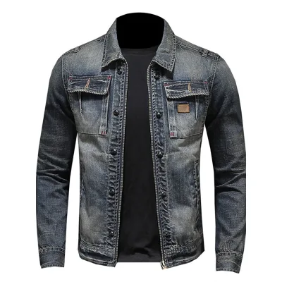 Hot Selling Men's Fashionable Denim Jacket Casual Wear Men's Slim Fit Outdoor Workwear Jacket Wholesale