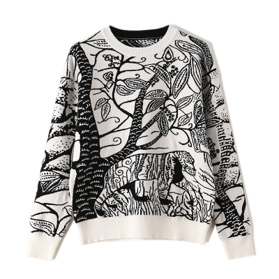Trendy Comfortable 100% Cotton Comaflag Jumper Pattern O Neck Pattern Jumper Comaflag Jumper