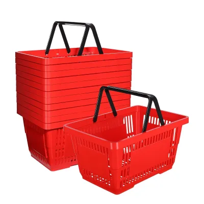 Wholesale of New Blue Shopping Basket Plastic Storage Basket