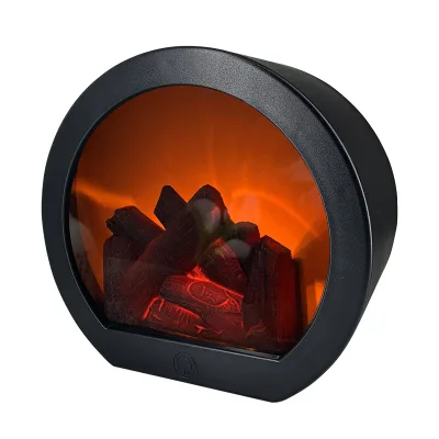 Rechargeable Simulation Fireplace Lanterns Log Wood Burning Flame Effect Light Tabletop Artificial Fireplace Lamp