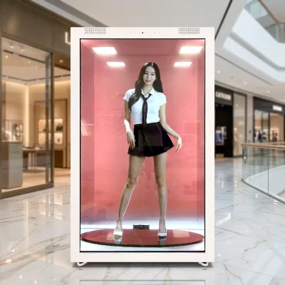 Touch Screen Advertising Cabinet Showcase Holobox 3D Hologram Box LCD Screen 4K Resolution Floor-Standing for Shopping Mall
