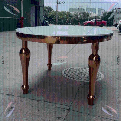 FSDKX Luxury Restaurant Hotel Stainless Steel Dinning Table with