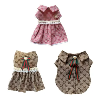 Classic Designer Variety Styles Couple Love Pet Clothes T-Shirt Girl Dog Dress and Shirts