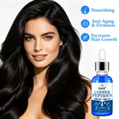 GHKCU AHKCU Blue Copper Peptide Hair Growth Serum Anti Hair Loss Scalp Treatment Hair Regrowth Liquid OEM Private Label