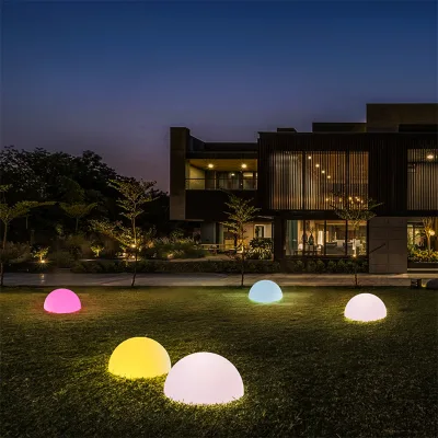 Portable Outdoor Garden LED PE Plastic Ball Lamp Waterproof IP65 Battery Operated Solar Charging Rechargeable 16 Colors Lighting