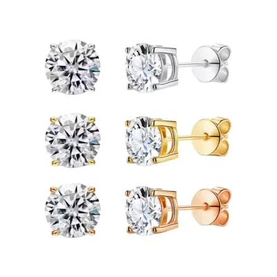 Lab Grown Diamond Stud Earrings 10k Yellow Gold Fashion Earrings Unisex Minimalist Hypoallergenic Jewelry for Men Women