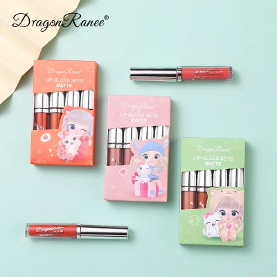 4 Colors Set Long Lasting Waterproof No Fading Lipstick Matte Velvet Fog Surface Sexy Nude Lipstick Set