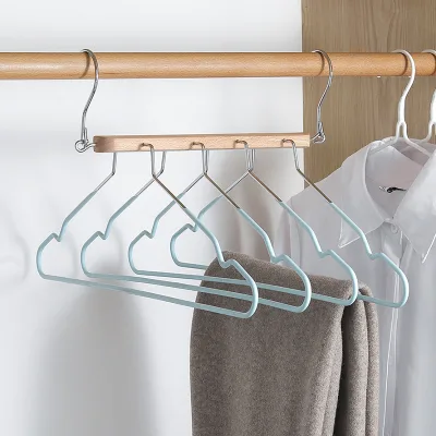 Space Saving Design 4 Layers Hanger Magic Beech Wood Hangers Trouser PVC Coated Organizer Rack Wardrobe Multi-layer Pants Hanger