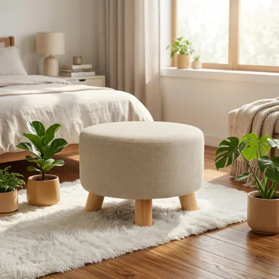 Wholesale Convertible Paper Modern Footstool Bed End Stool Ottoman Bench Fabric Upholstery for Apartment Living Room Bedroom