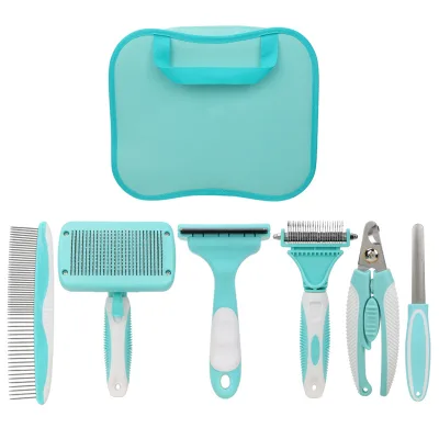 Hot Sale Wholesale Pet Care Kit 6 Tools Dog Hair Cat Dog Hair Lint Pet Grooming Product Reusable Pet Hair Removal Comb for Dogs