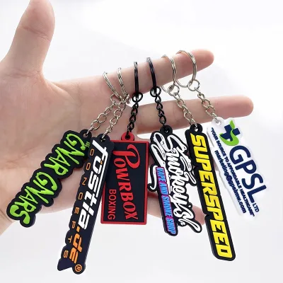 High Quality Factory Wholesale Price Tag Rainbow Love Custom PVC Injected Silicone Key Chain for Company Logo