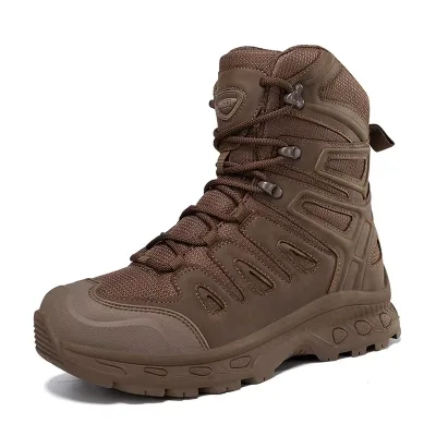 China-Made 47-Size Tactical Moto Boots for Winter Desert Protection with Enhanced Toe Button Closure PVC Insole Ankle Height
