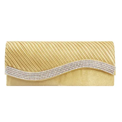 New Arrival Fashion Twill Style Clutch Evening Party Bag with Chain,High Quality Satin Luxury Women Phone Evening Night Bag