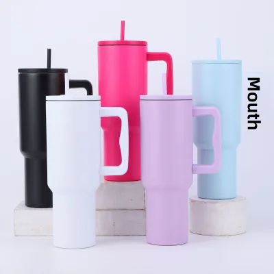 Cross-Border High-Looking 30Oz40Oz Large Capacity Disposable Thermos Cup Outdoor Straw Satchel for Car for Ice and Beverages