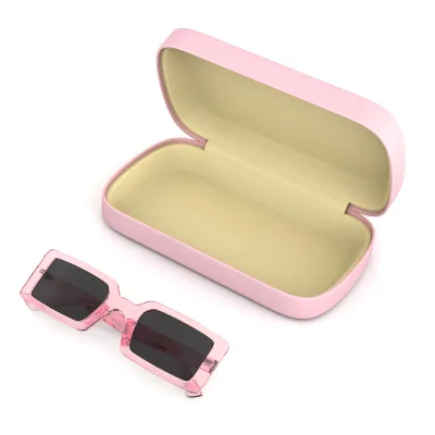 Big Size Pink Leather Hard Sunglasses Case