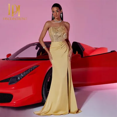 Elegant Sequined Floor-length Evening Dress for the Main and Bridesmaid Dresses at the Cocktail Party