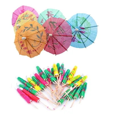 Paper Cocktail Beach Party Umbrellas in Assorted Colours for Tropical Drink Presentation