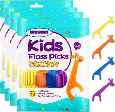 Customizable Kids Floss Picks Mouth Cleaning Sticks PLA Corn Strach for Child's Dental Health