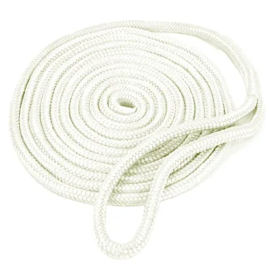 Factory Supply 1/2 Inch X 15ft Double Braided Nylon Dock Line with Eyelet Essential Boat Accessory