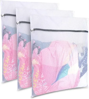 Machine Washable Polyester Zipper Mesh Laundry Bags for Clothes Lingerie Socks Underwear