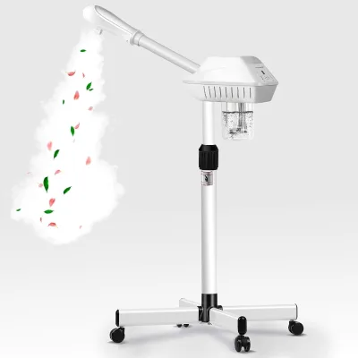 Professional Electric Facial Steamer on Wheels with Hot/Cold Settings for Esthetician Use and Household Deep Cleaning