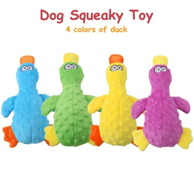 Cartoon Duck Dog Eco-Friendly Durable Squeaky Toy Sound Paper Sandwich Mesh Material 4 Colors to Choose
