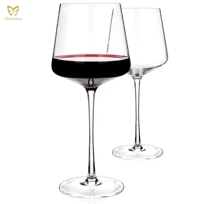 17.7oz Hand Made Wedding Gift Art Big Belly Tasting Cup Ultra-Thin Crystal Burgundy Bordeaux Goblet Cabernet Wine Glass