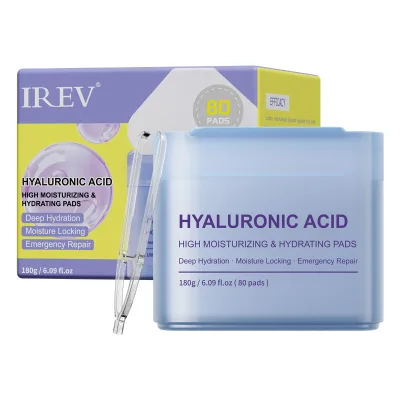 OEM Hyaluronic Acid & Vitamin C High Moisturizing Sheet Pads Face Skin Repair Private Label 80pads/Box IREV All Skin Types