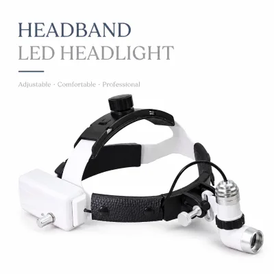 5W Dental LED Headlight Lamp 65000LUX Adjustable Brightness for Binocular Bumps Turbine-Powered Metal Dental Lab Headlight (CE