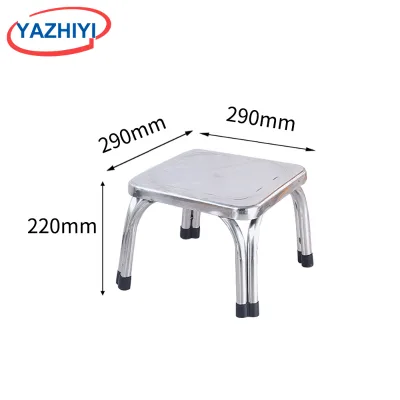 YAZHIYI Stainless Delicate square stool Anti-slip Rubber Feet Mini For Hospital Dental Clinic Lab