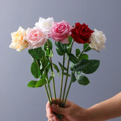 High Quality Artificial Roses Flower Real Touch Flower Ins Style for Home Table Decoration