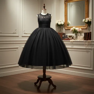 Beautiful O-Neck Ball Gown for Girls Floral Maxi Dress Lace Decoration for Formal Spring Wedding for Children's Prom Fashion ODM