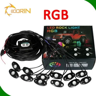 Led Pod Lights for Boat and Trucks Deck Decoration Led Rock Light Rgb Music Dancing Colors Switch with Smartphone APP Control