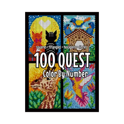 GF 100 QUEST Color by Number Coloring Book 204 Pages Painting Book Stress Relief Creative Art Activity Book for Adults & Teens