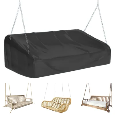 Black Outdoor Hanging Swing Cover Waterproof Hanging Porch Swing Cover