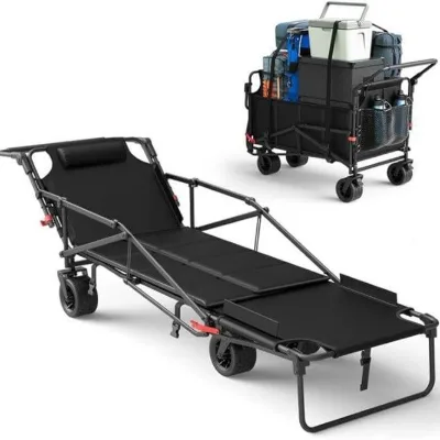 Family Dining Camping Convertible Expandable Fishing Rest Outdoor Courtyard Home-Use Four-Wheel Foldable Trolley High Load
