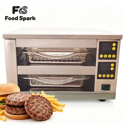 KFC-Style Drawer Commercial Food Warmer, Independent Digital Temp & Timer Control Oil Draining Burger Fried Chicken Warmer