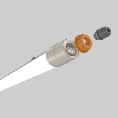 IP65 IK08 Waterproof Corrosion Proof 110lm/W Linkable LED Linear Light with 5.8Ghz Microwave Sensor Industrial Lighting CE RoHS
