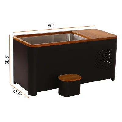 Wooden Dual-Temperature Ice Bath Tub | Cold & Hot Therapy Tub | Spa & Wellness Ice Tub
