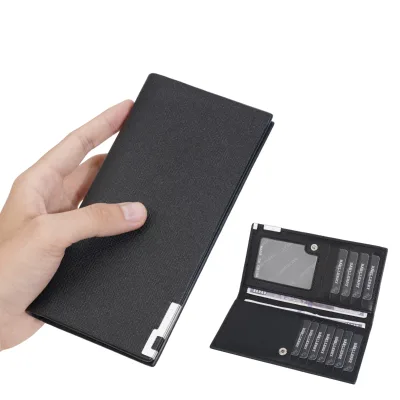 New Men's Fashion Long Style High-end Open Closure Portable Multi Slot PU Leather Wallet