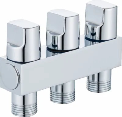 Modern Polished Stainless Steel 4-Point Thickened Three-Handle Toilet Angle Valve Bathroom Faucet Spout Diverter Eco-Friendly