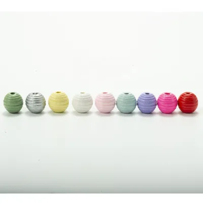 Wooden Crafts Straight Hole Thread Wooden Beads Wooden Strands DIY Accessories Wooden Loose Beads Jute Rope Tassel Bead String