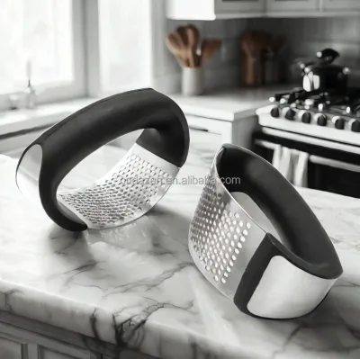 Garlic Press Professional Heavy Soft-Handled Crush Garlic Stainlessess Steel Garlic Press with Color Box